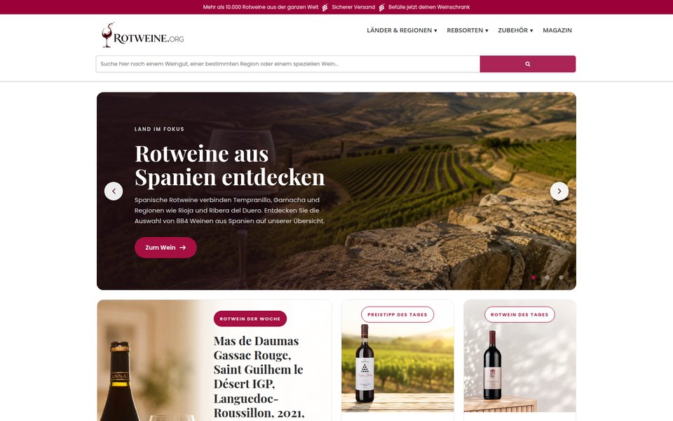 Rotweine.org — Preisvergleich für Rotweine