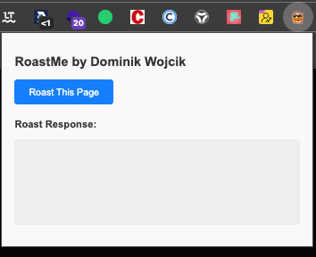 Roast Me Chrome Plugin – Screenshot